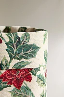 CHRISTMAS POINSETTIA JACQUARD BREAD BASKET