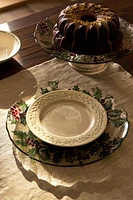 CHRISTMAS HOLLY GLASS SERVICE PLATE