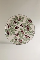 CHRISTMAS HOLLY GLASS SERVICE PLATE