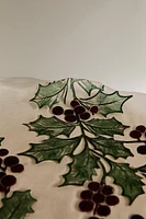 CHRISTMAS HOLLY GLASS SERVICE PLATE