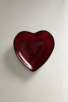 CHRISTMAS HEART GLASS BOWL