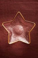 CHRISTMAS STAR GLASS SERVING DISH WITH A GOLDEN RIM