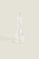 BOROSILICATE GLASS CRUET WITH RAISED DESIGN