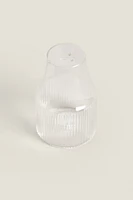 BOROSILICATE GLASS SALT SHAKER WITH RAISED DESIGN