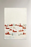 PACK OF CHRISTMAS HOUSE PRINT KITCHEN TOWELS (PACK OF 2)