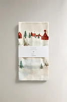 PACK OF CHRISTMAS HOUSE PRINT KITCHEN TOWELS (PACK OF 2)