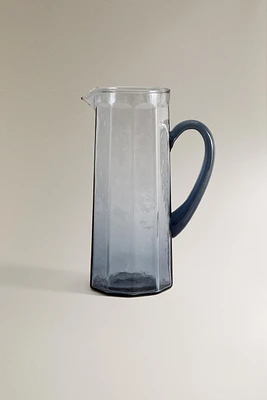 HAMMERED GLASS PITCHER