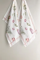 PACK OF COTTON KITCHEN TOWELS WITH PRINTED VEGETABLES (PACK OF 2)