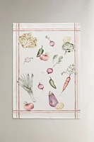 PACK OF COTTON KITCHEN TOWELS WITH PRINTED VEGETABLES (PACK OF 2)