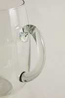 ENGRAVED FLORAL GLASS PITCHER