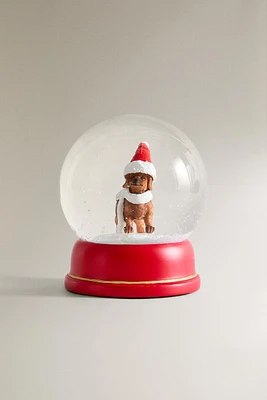 CHRISTMAS SAUSAGE DOG SNOW GLOBE