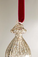 GLASS STRIPED DROPLET CHRISTMAS TREE ORNAMENT