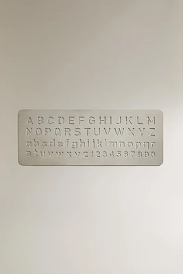 STATIONERY METAL ALPHABET RULER