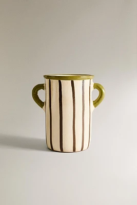 CERAMIC VASE WITH HANDLES