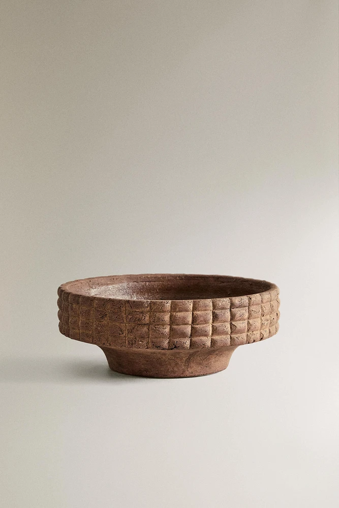 CERAMIC BOWL WITH SQUARES