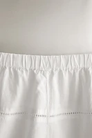 SHORTS WITH HEMSTITCHING AND EMBROIDERY