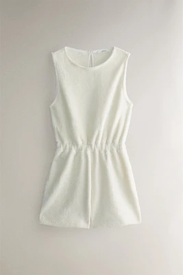 SLEEVELESS COTTON TERRY JUMPSUIT