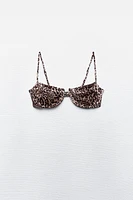 ANIMAL PRINT UNDERWIRE BIKINI TOP