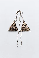 ANIMAL PRINT TRIANGLE BIKINI TOP