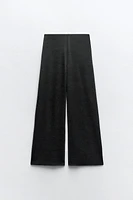 WIDE LEG SOFT PIQUÉ PANTS