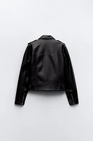 FAUX LEATHER BIKER JACKET