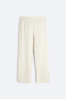 100% LINEN JOGGER WAIST PANTS