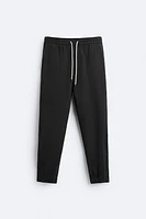 TEXTURED JOGGER WAIST PANTS