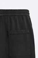 TEXTURED JOGGER WAIST PANTS