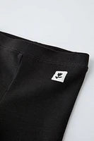 LABEL DETAIL RIBBED BIKE SHORTS