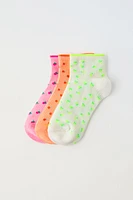 THREE-PACK OF FRUIT ANKLE SOCKS