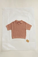 TIMELESZ – OPENWORK KNIT POLO SHIRT