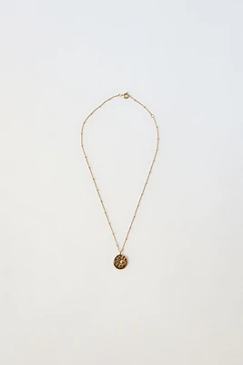 TRUE NEUTRALS 24K GOLD-PLATED FLORAL NECKLACE