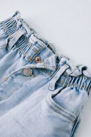 PAPERBAG WAIST DENIM SHORTS