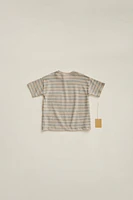 TIMELESZ – LINEN BLEND STRIPED T-SHIRT