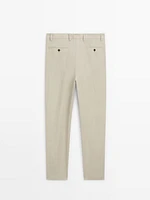 100% linen suit trousers