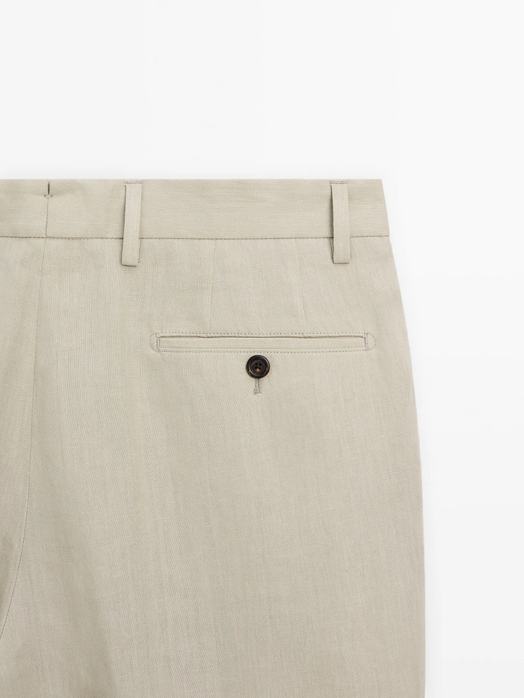 100% linen suit trousers