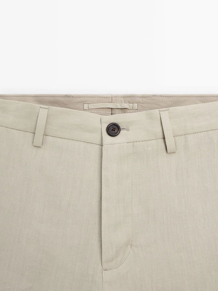 100% linen suit trousers