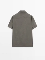 Slim fit short sleeve linen shirt