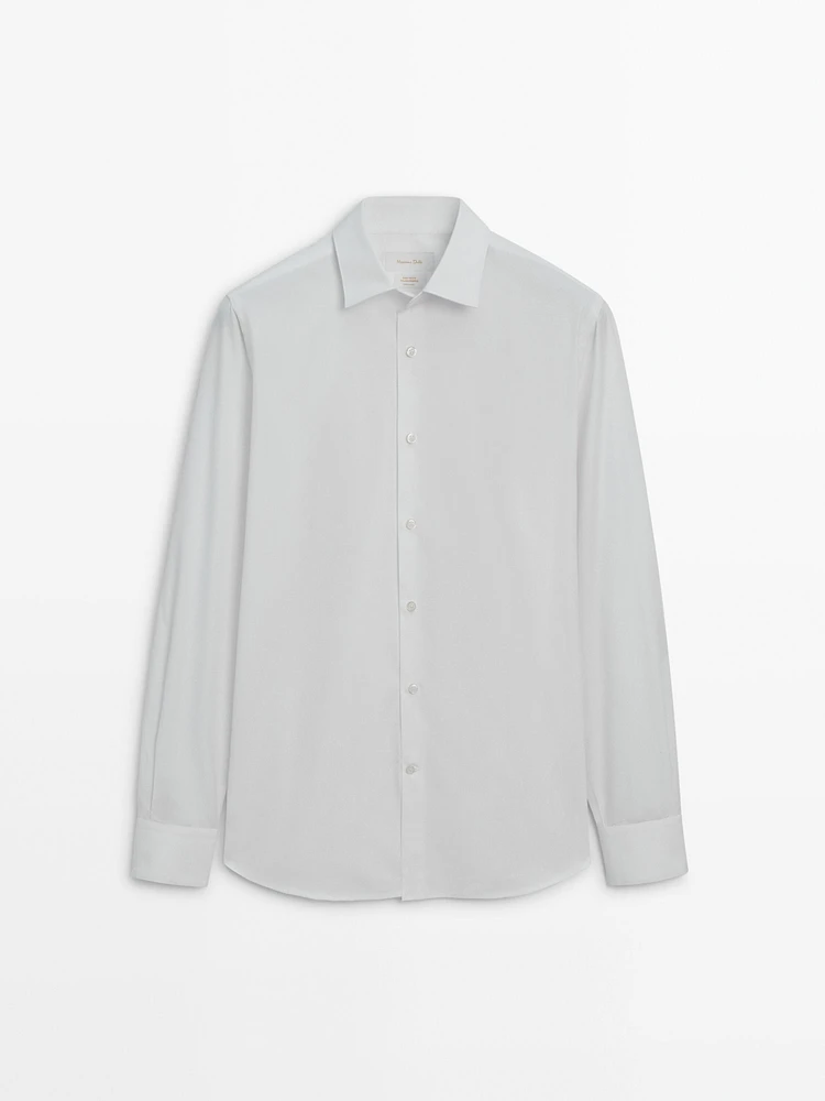 Slim fit cotton poplin shirt