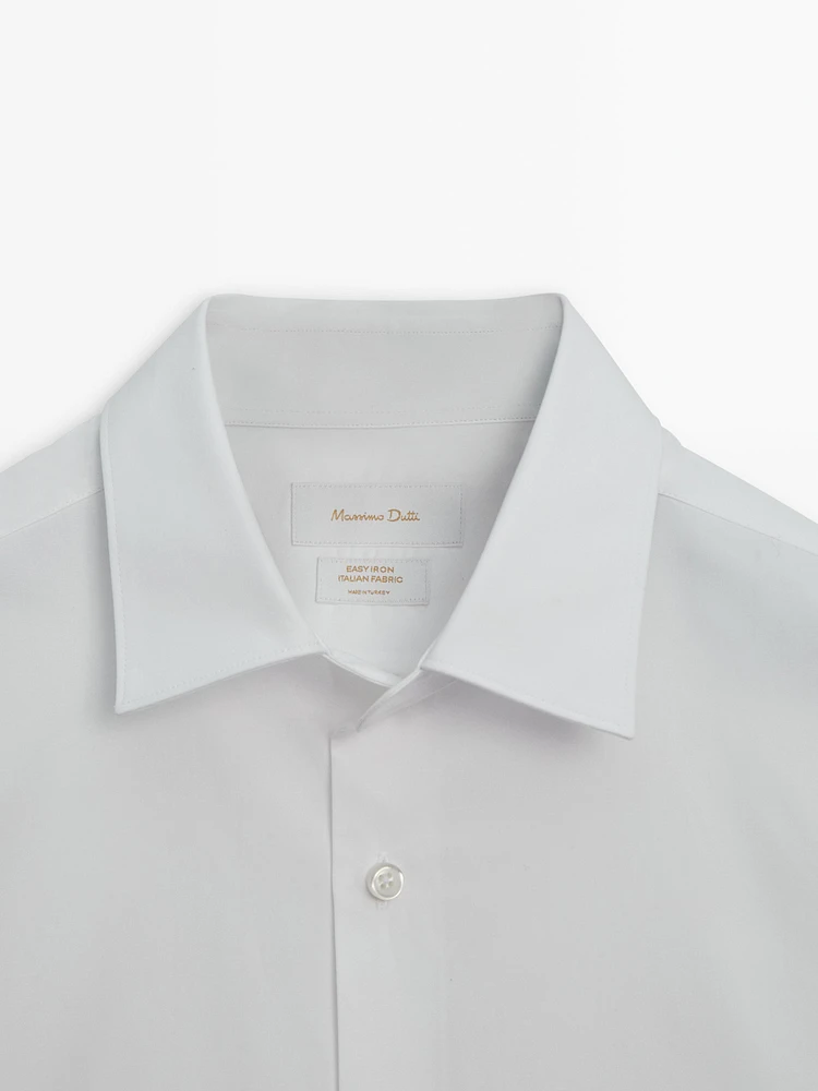 Slim fit cotton poplin shirt