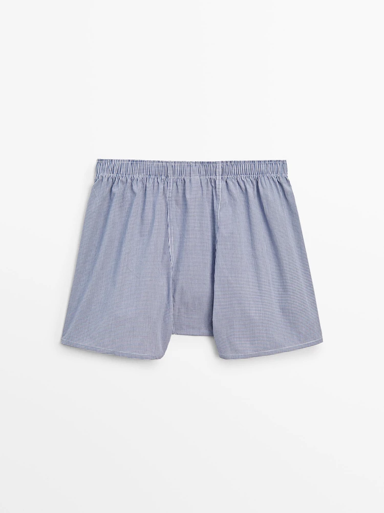 Gingham poplin boxers