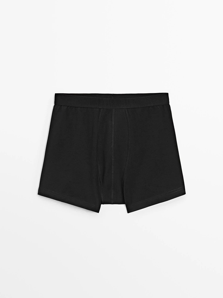 Plain cotton blend boxers