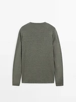 100% linen crew neck sweater