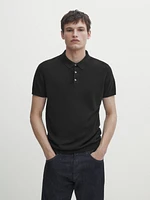 Short sleeve cotton polo sweater