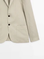 100% linen suit blazer