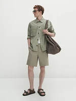 Cotton poplin Bermuda shorts