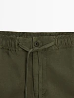 Jogger fit cotton blend Bermuda shorts