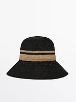 Contrast raffia hat