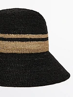 Contrast raffia hat