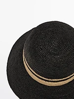 Contrast raffia hat